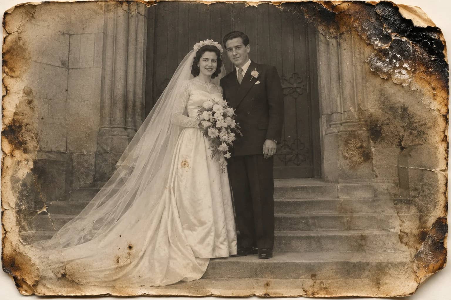 Fix fire-damaged photos, the original print