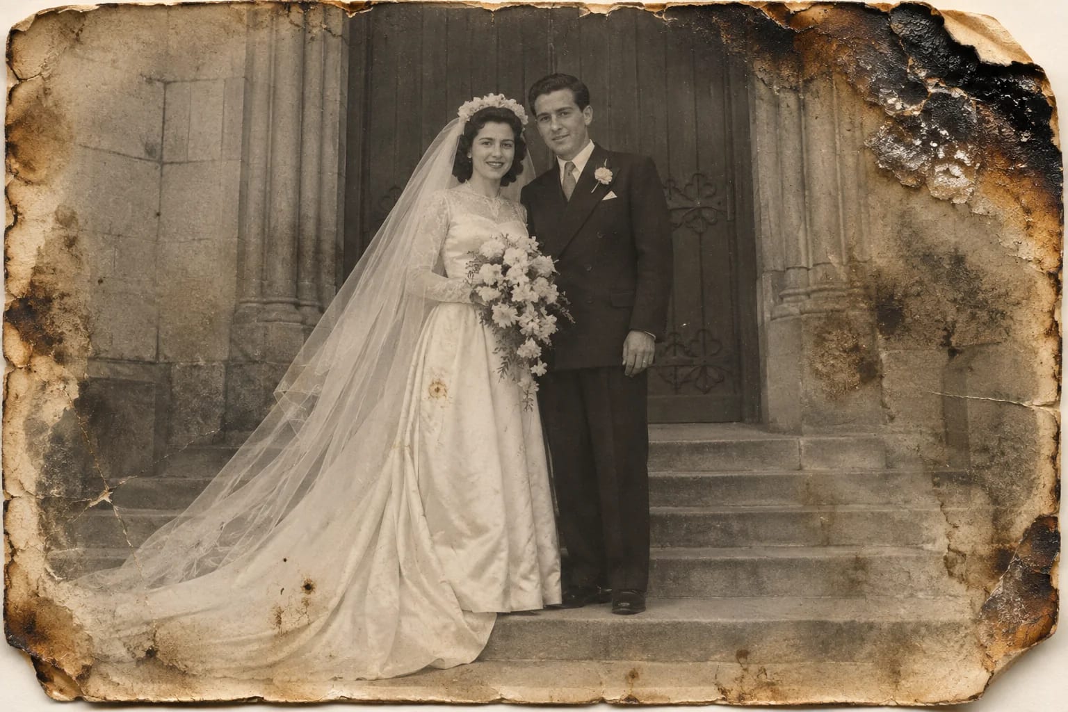 Fix fire-damaged photos, the original print