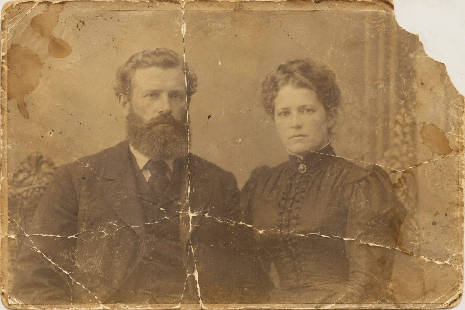 Restore old ancestor portraits, the original print
