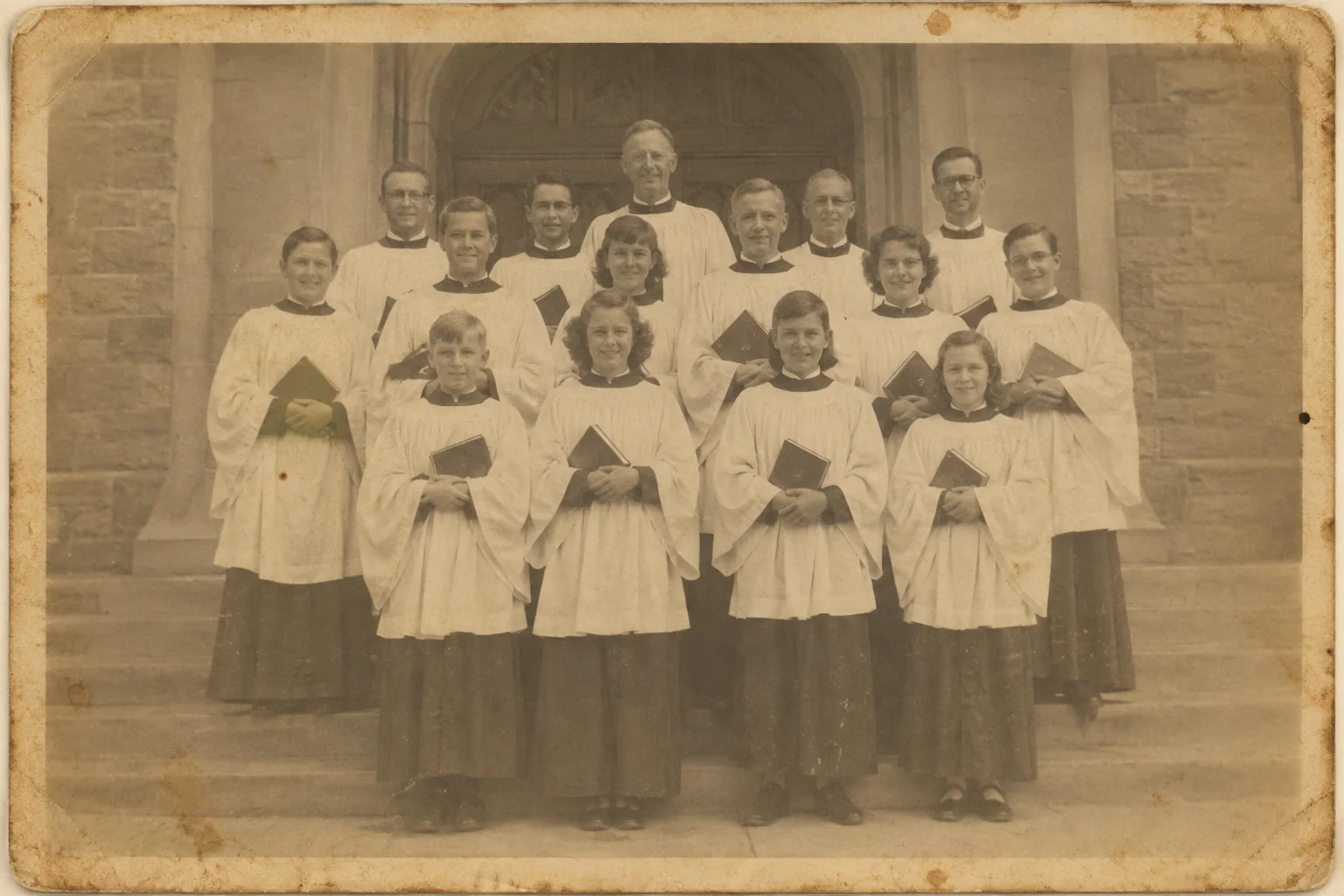 Restore old church photos, the original print
