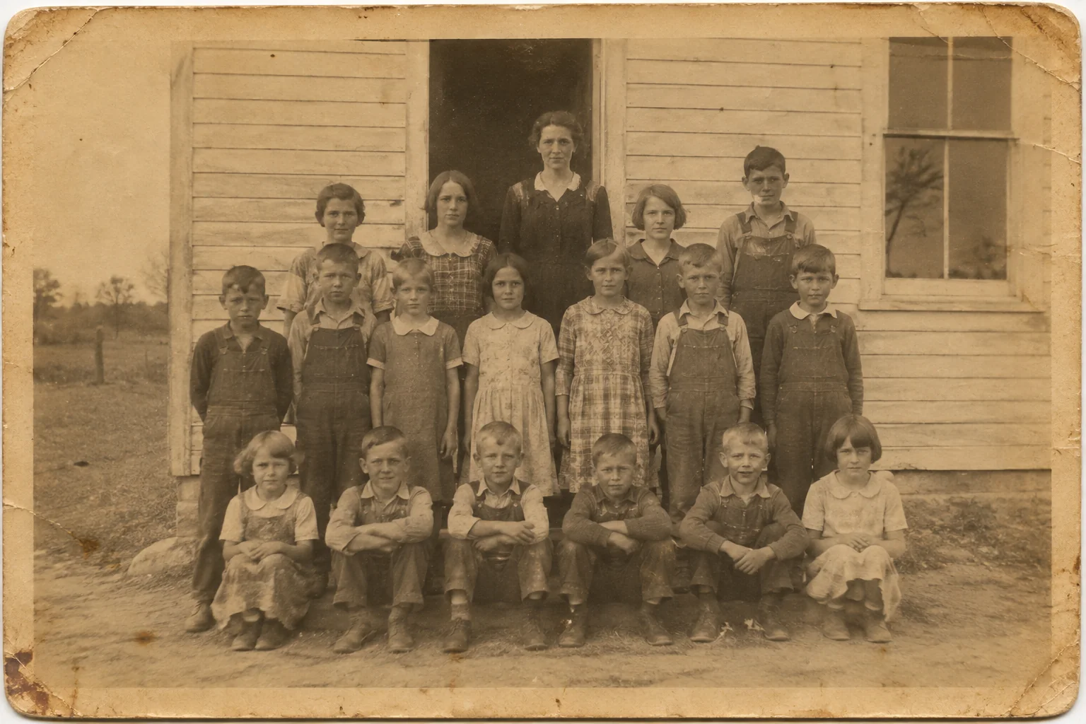 Restore old class photos, the original print
