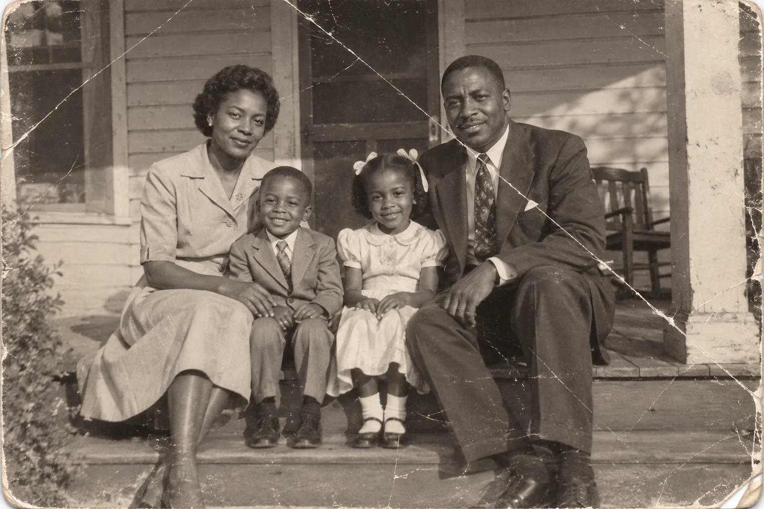 Restore old family portraits, the original print