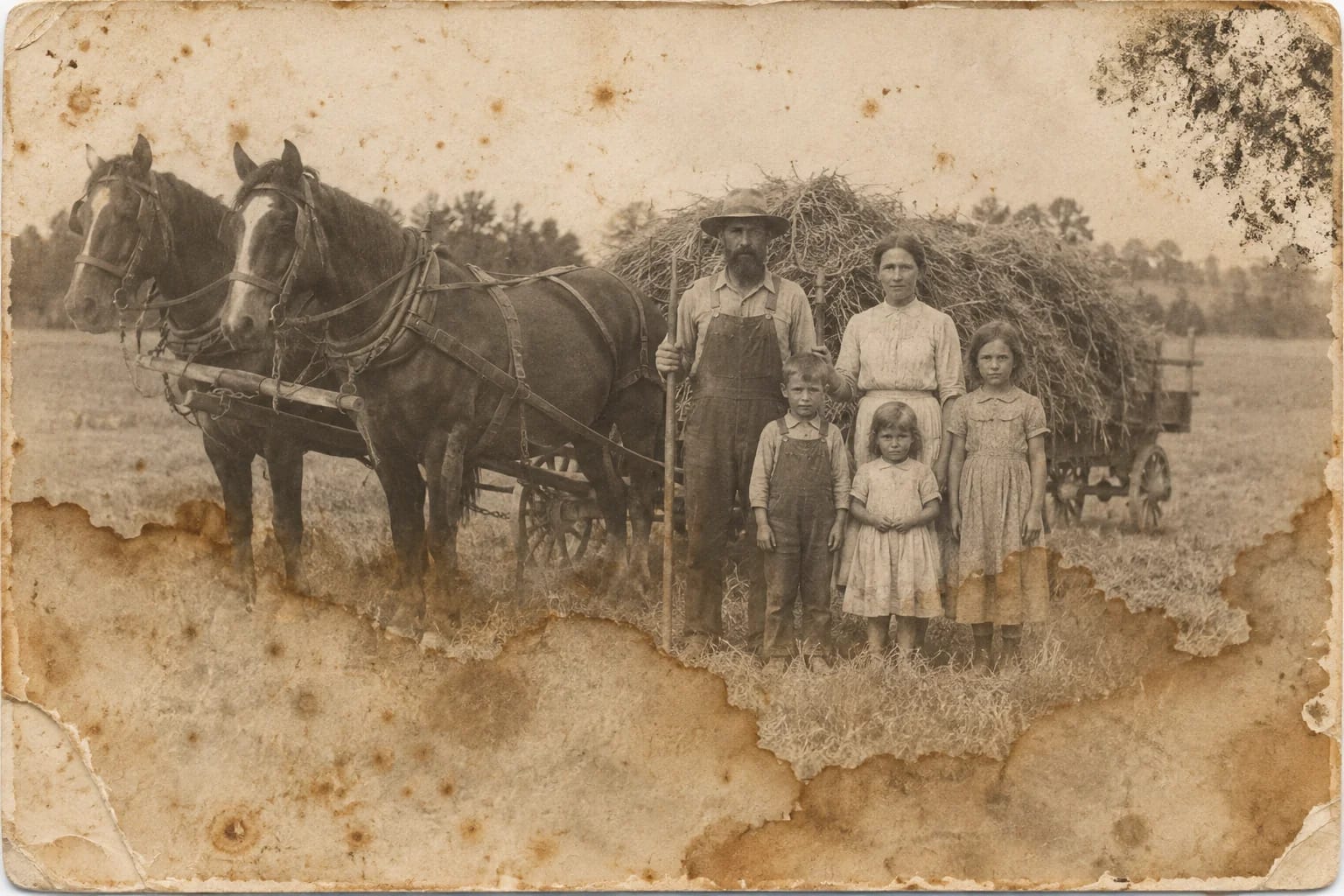 Restore old farm photos, the original print