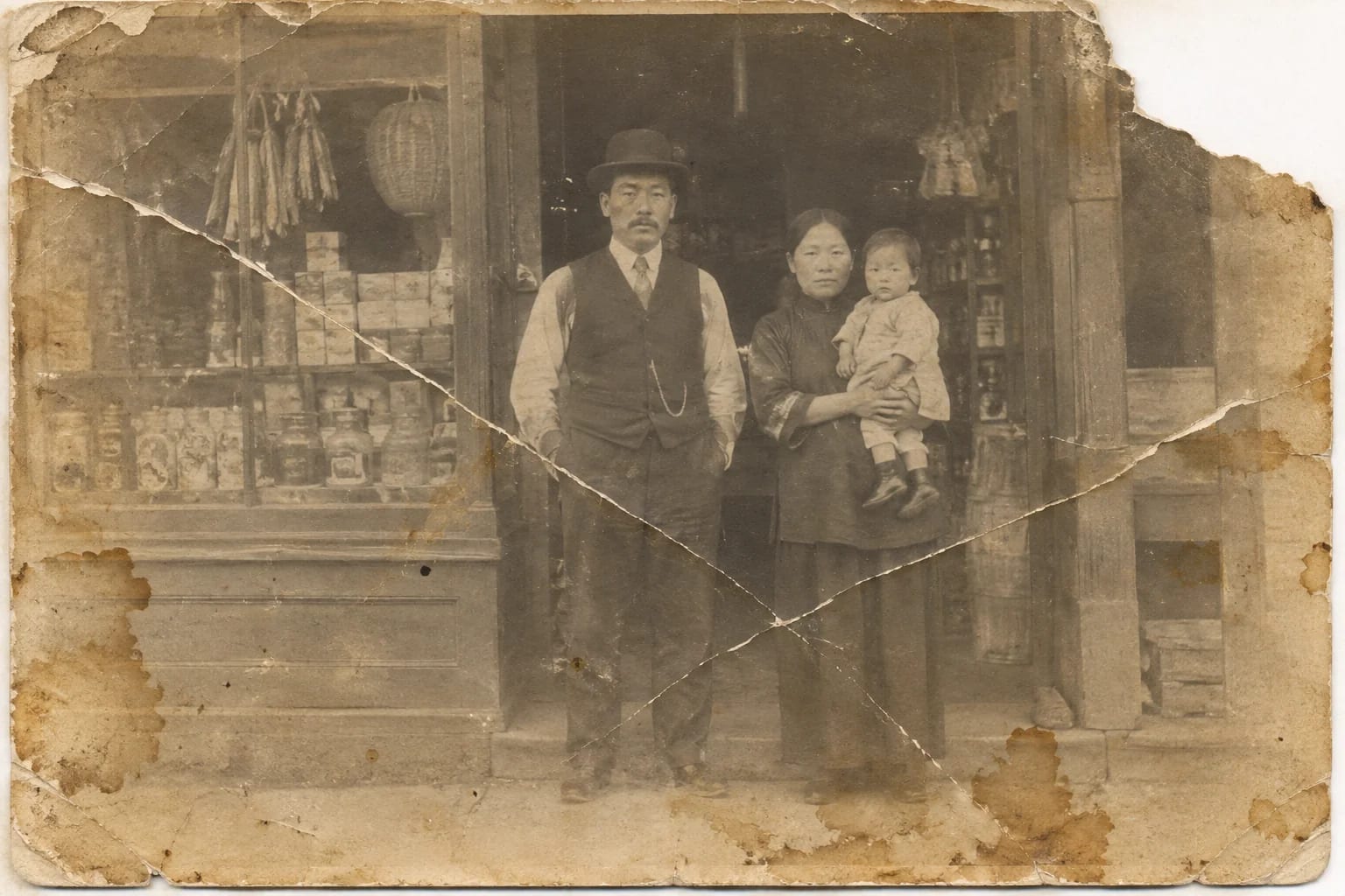 Restore old immigration photos, the original print