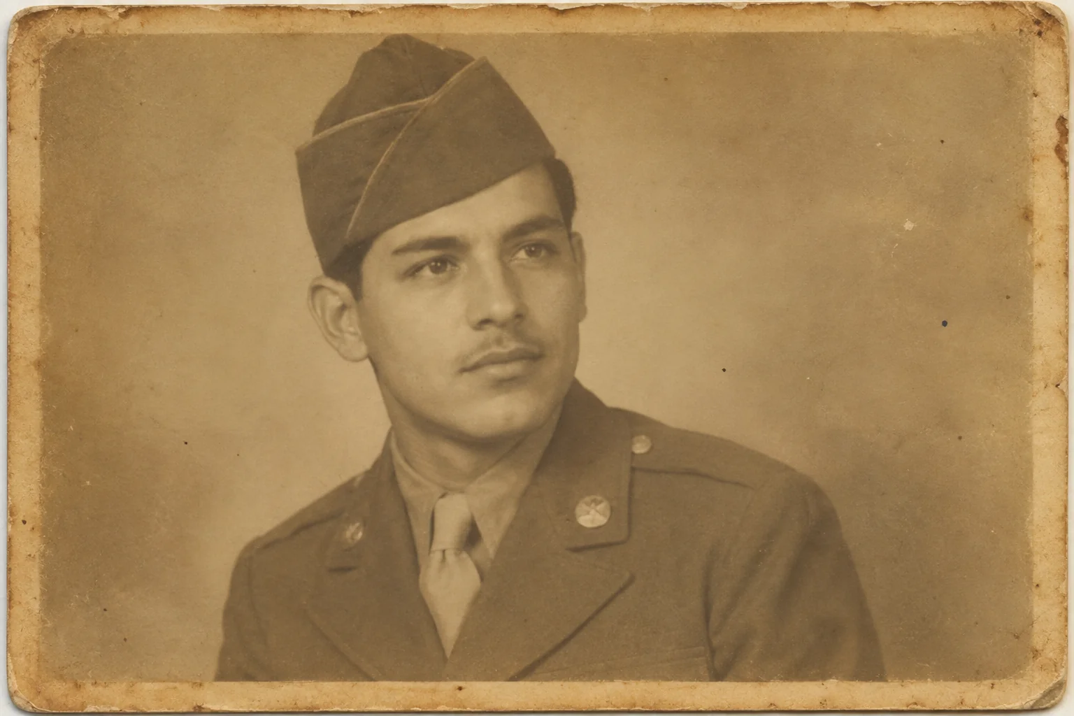 Restore old military photos, the original print