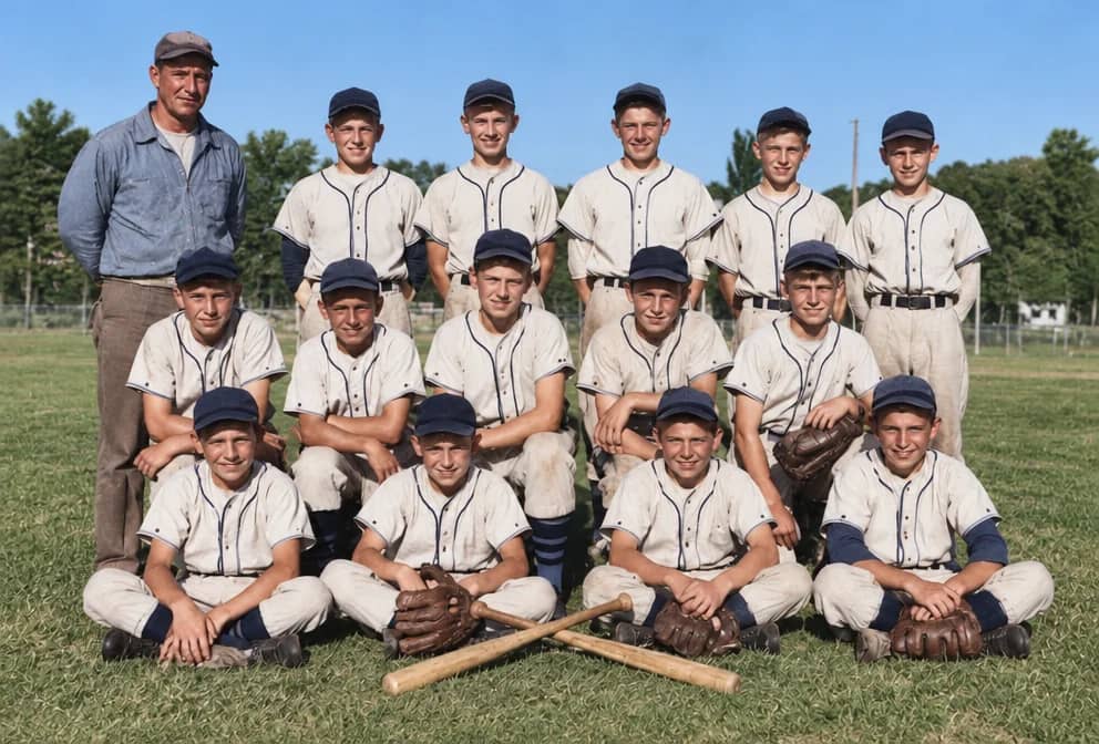 Sports Team Photos, restored