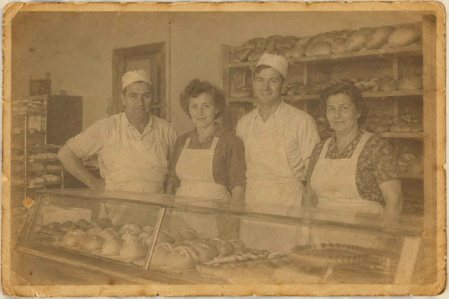 Restore old workplace photos, the original print